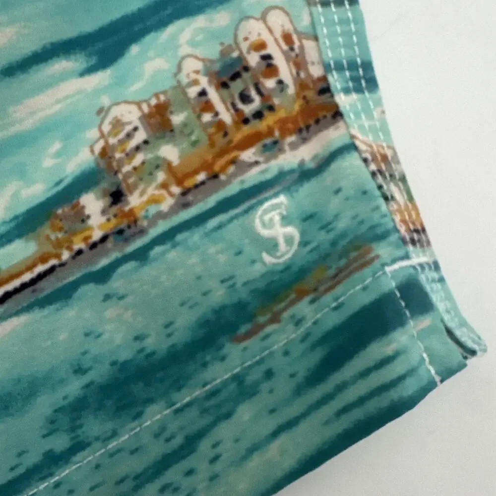 Todd Snyder Montauk Swim Trunks Mens Large Island Palm Tree Beach Board Shorts